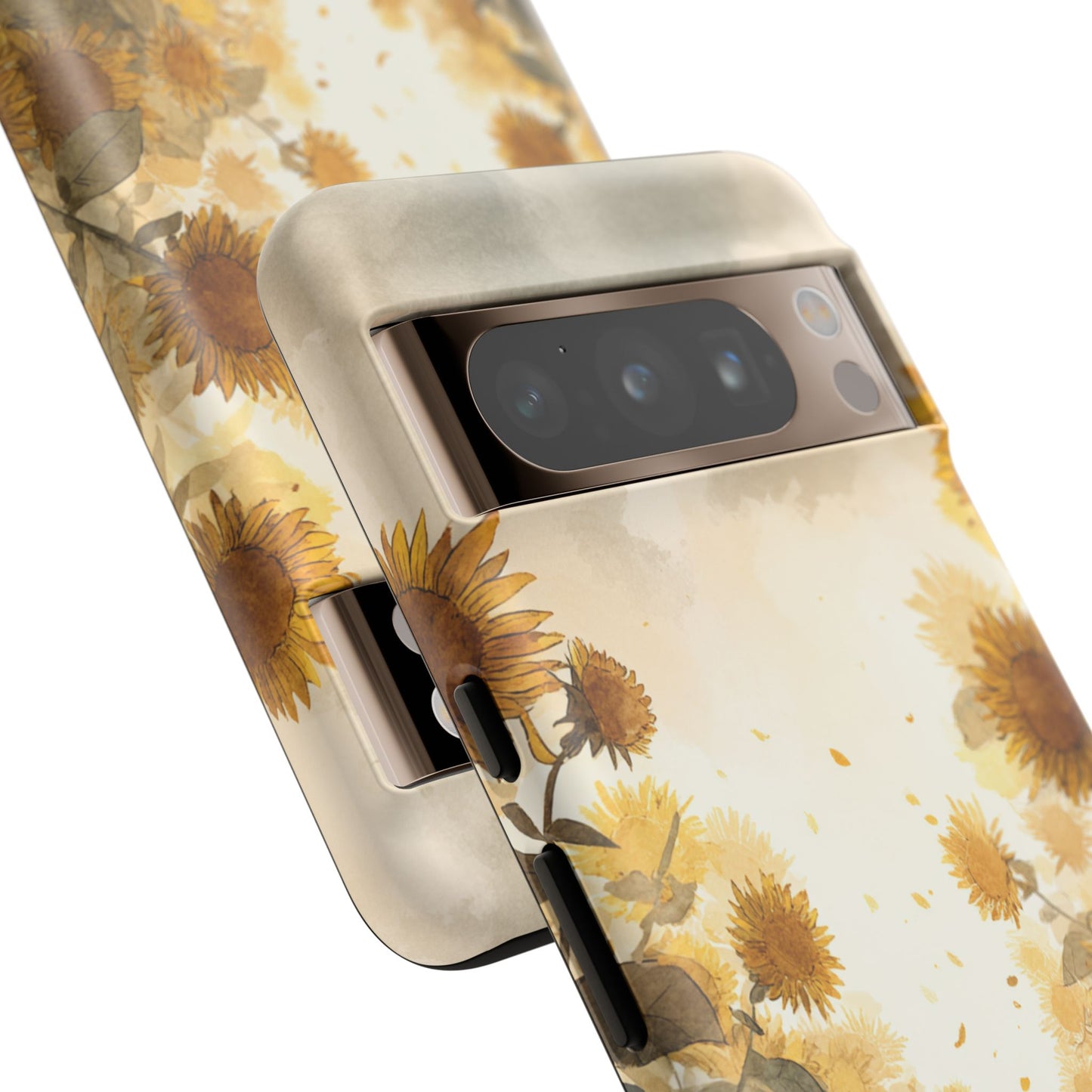 Sunflower Cat Phone Case, Tough Cases for Pet Lovers, Cute Phone Accessories, Floral Design Gift, Kids & Teens Tech