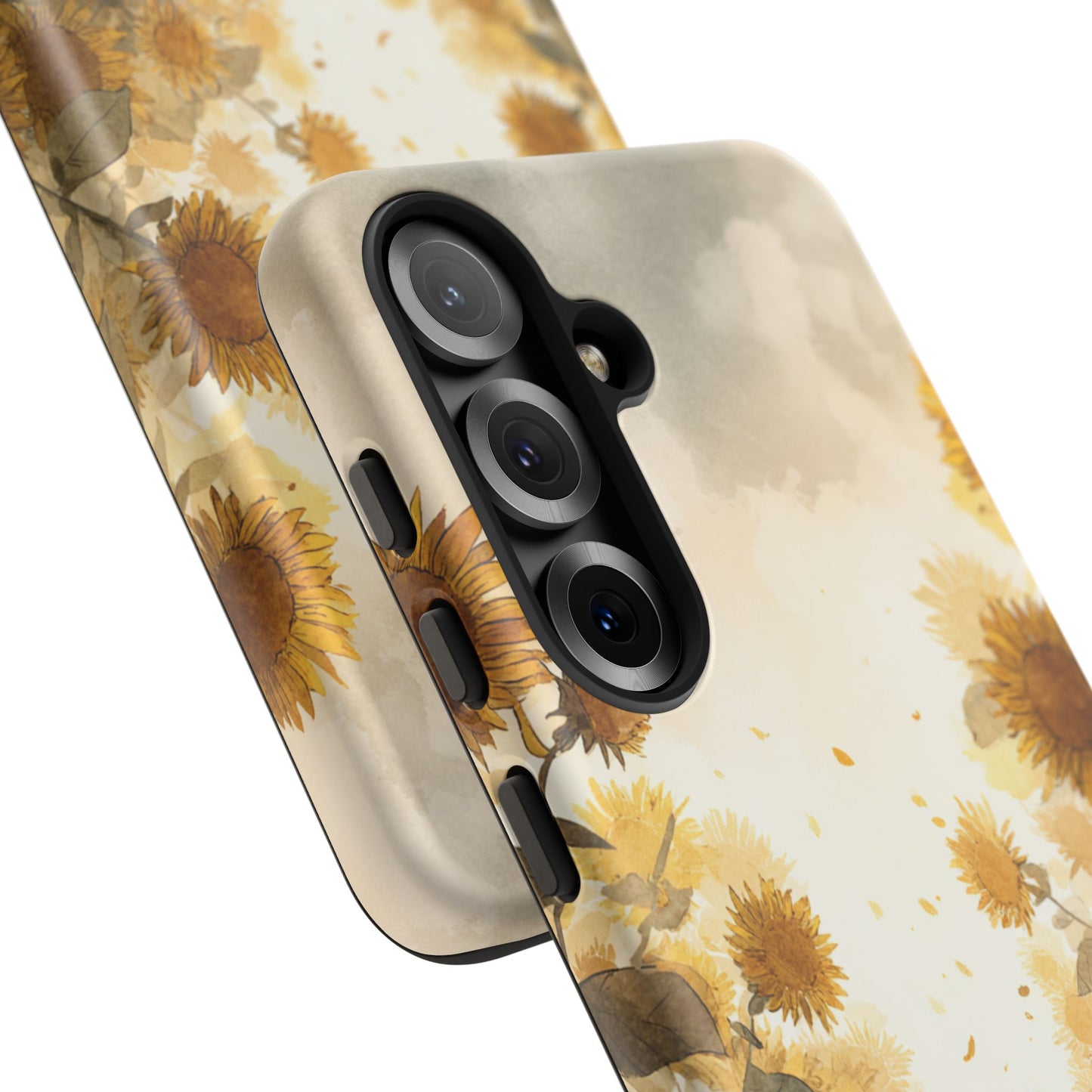 Sunflower Cat Phone Case, Tough Cases for Pet Lovers, Cute Phone Accessories, Floral Design Gift, Kids & Teens Tech