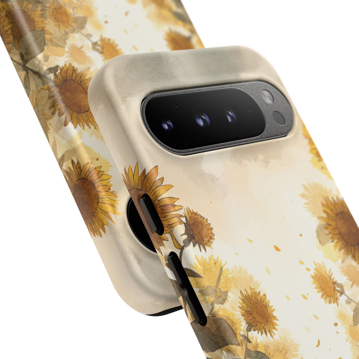 Sunflower Cat Phone Case, Tough Cases for Pet Lovers, Cute Phone Accessories, Floral Design Gift, Kids & Teens Tech
