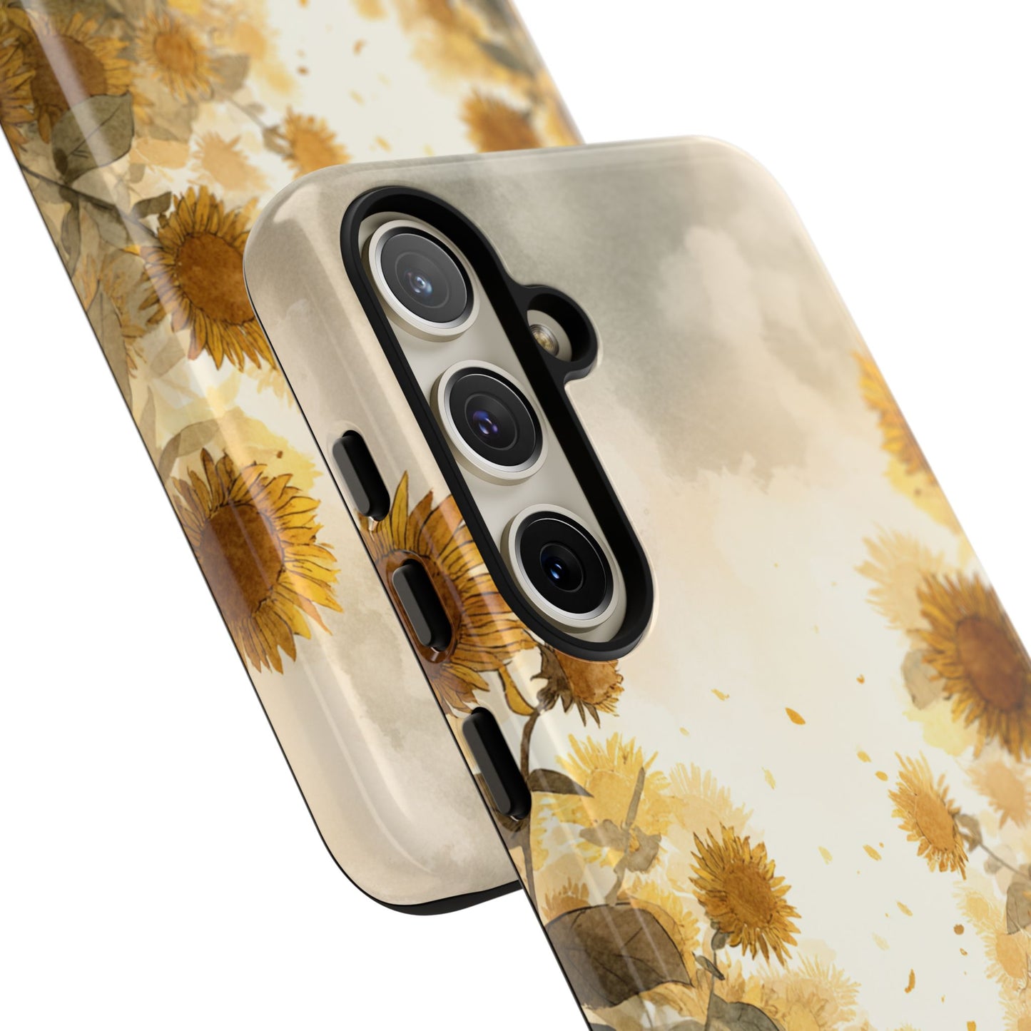 Sunflower Cat Phone Case, Tough Cases for Pet Lovers, Cute Phone Accessories, Floral Design Gift, Kids & Teens Tech