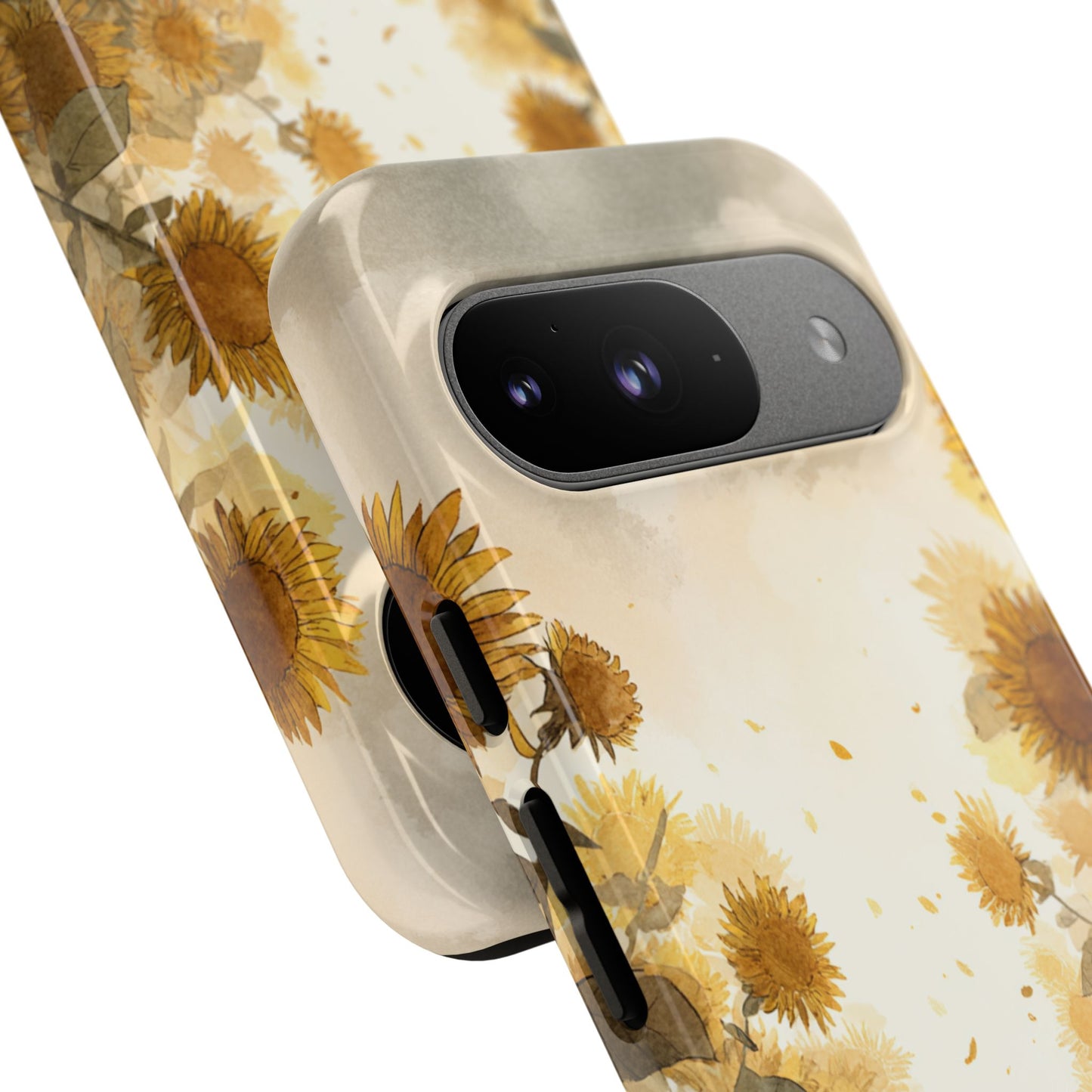 Sunflower Cat Phone Case, Tough Cases for Pet Lovers, Cute Phone Accessories, Floral Design Gift, Kids & Teens Tech