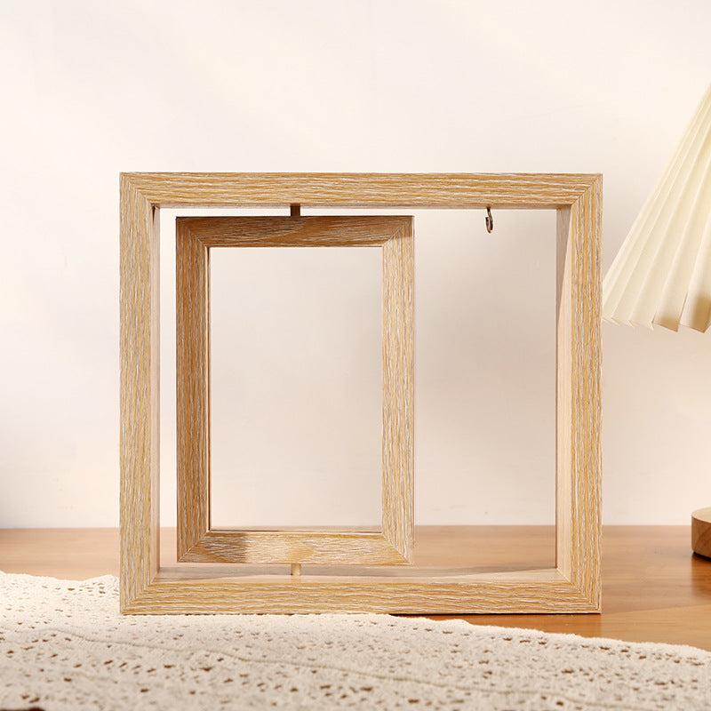 Double-Sided Rotating Wooden Photo Frame 6 Inch/7 Inch