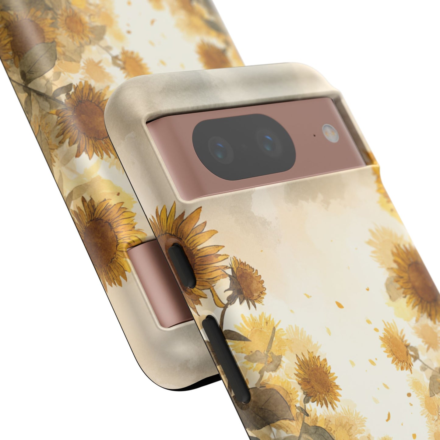Sunflower Cat Phone Case, Tough Cases for Pet Lovers, Cute Phone Accessories, Floral Design Gift, Kids & Teens Tech
