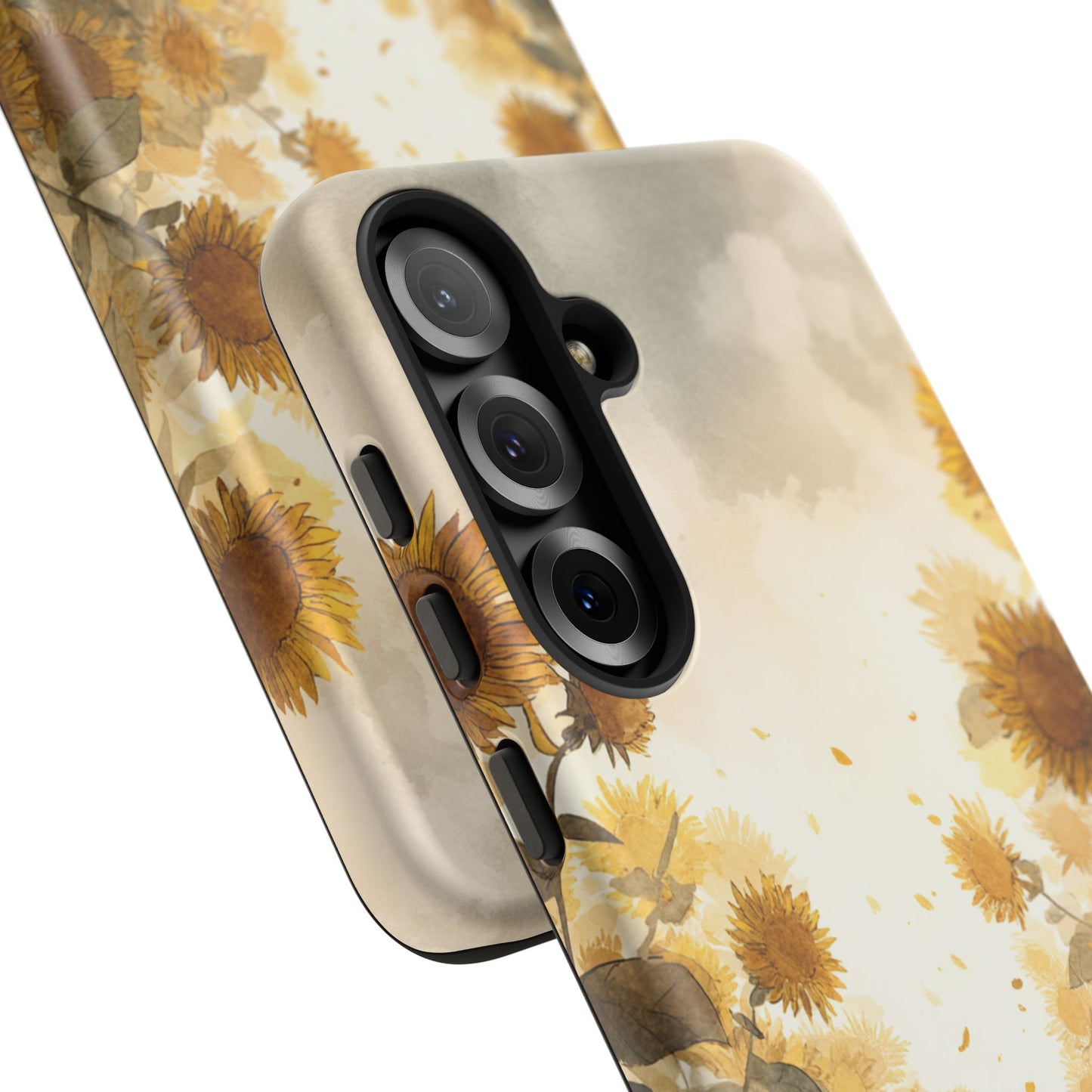 Sunflower Cat Phone Case, Tough Cases for Pet Lovers, Cute Phone Accessories, Floral Design Gift, Kids & Teens Tech