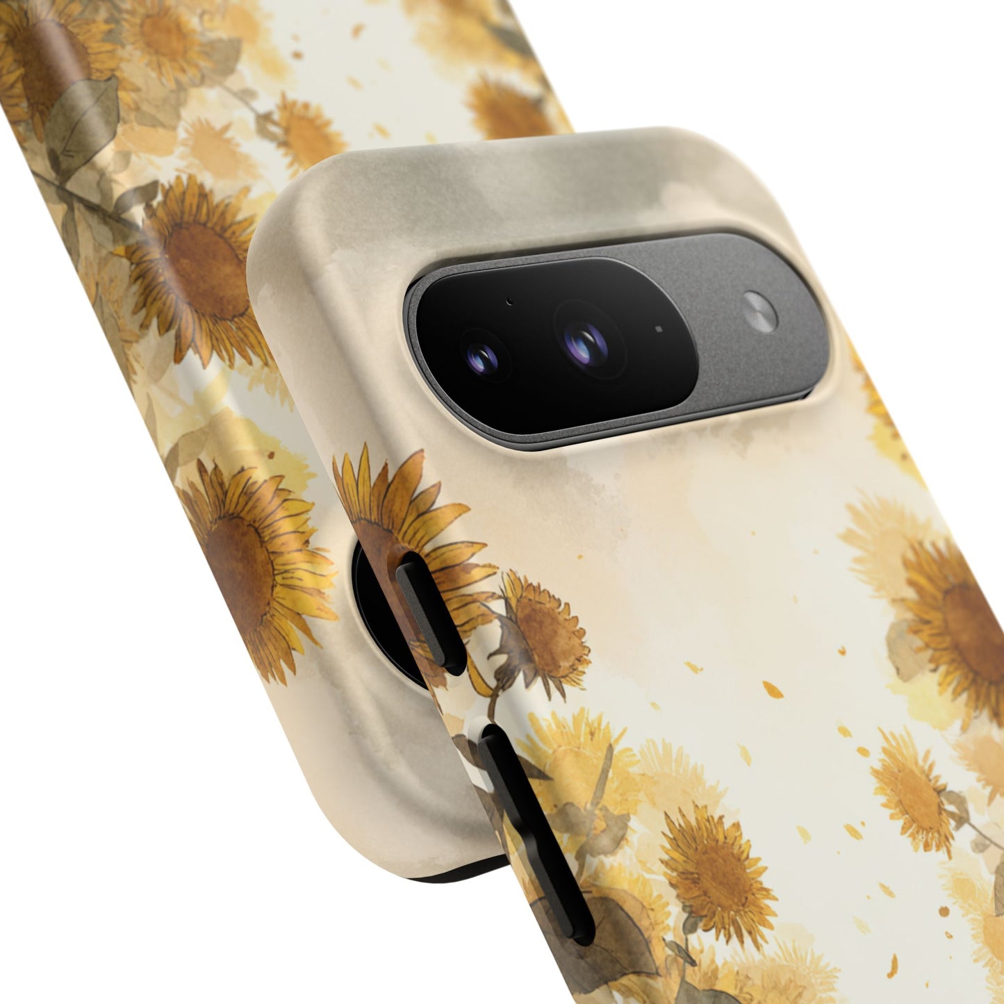 Sunflower Cat Phone Case, Tough Cases for Pet Lovers, Cute Phone Accessories, Floral Design Gift, Kids & Teens Tech