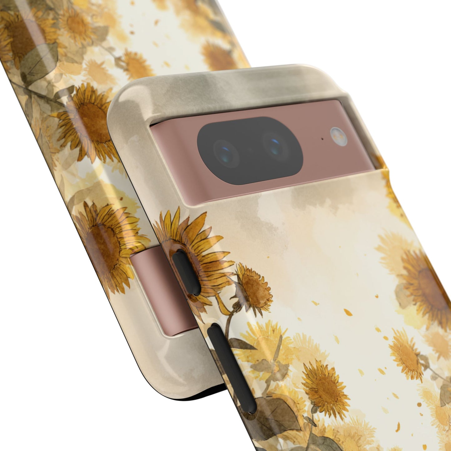 Sunflower Cat Phone Case, Tough Cases for Pet Lovers, Cute Phone Accessories, Floral Design Gift, Kids & Teens Tech