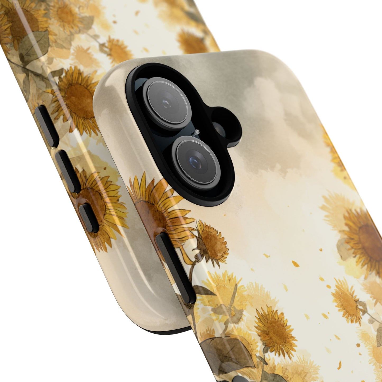 Sunflower Cat Phone Case, Tough Cases for Pet Lovers, Cute Phone Accessories, Floral Design Gift, Kids & Teens Tech
