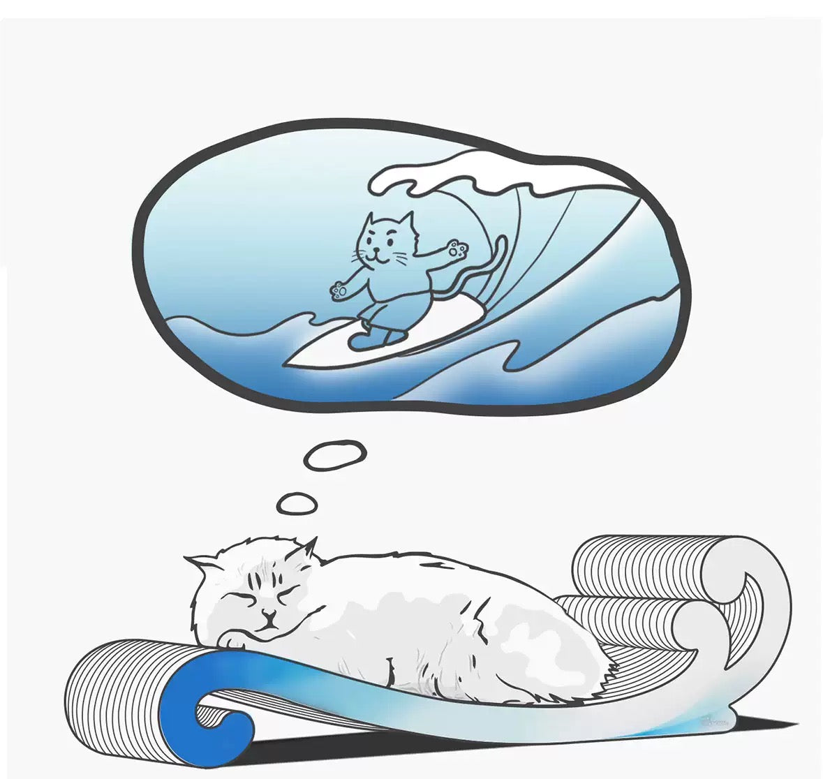 Wave-Shape Concubine Cat Chair