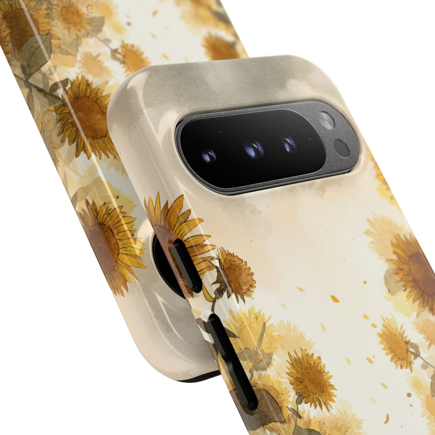 Sunflower Cat Phone Case, Tough Cases for Pet Lovers, Cute Phone Accessories, Floral Design Gift, Kids & Teens Tech