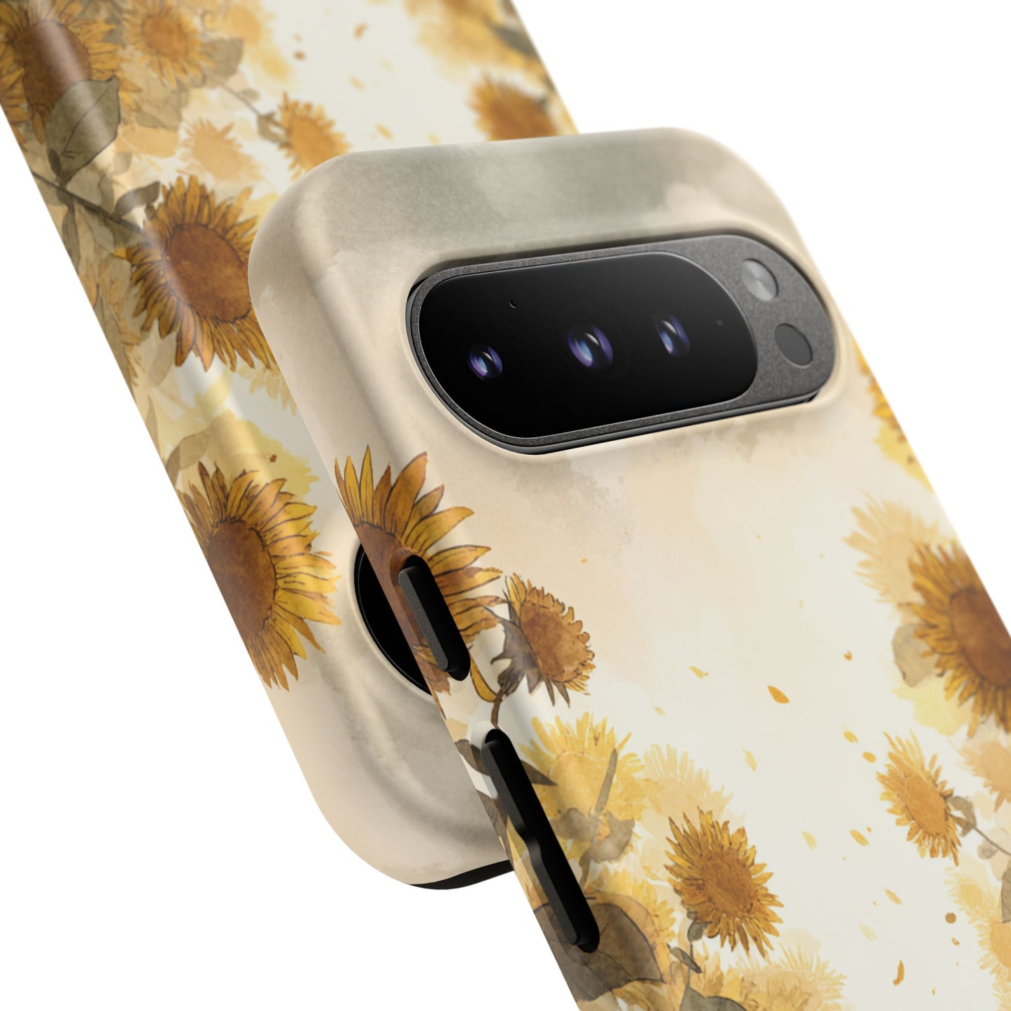 Sunflower Cat Phone Case, Tough Cases for Pet Lovers, Cute Phone Accessories, Floral Design Gift, Kids & Teens Tech