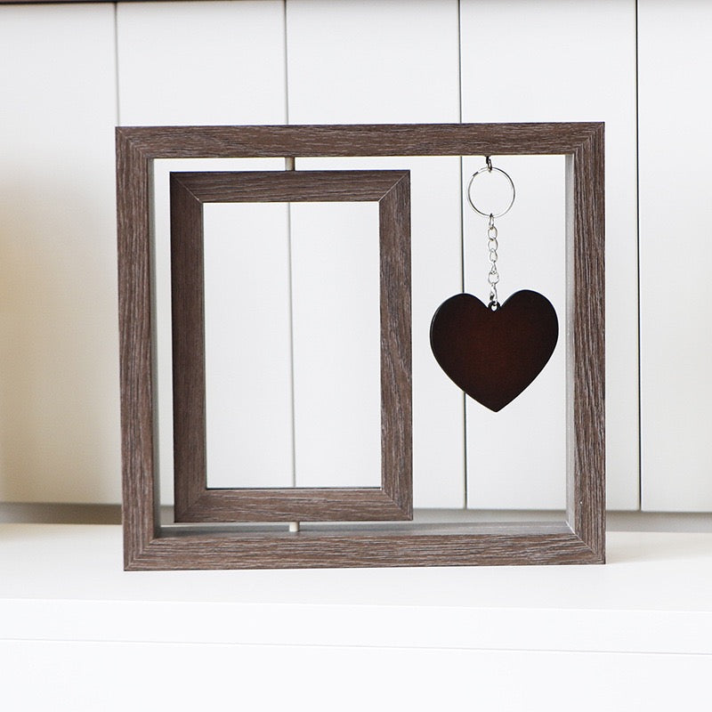 Double-Sided Rotating Wooden Photo Frame 6 Inch/7 Inch