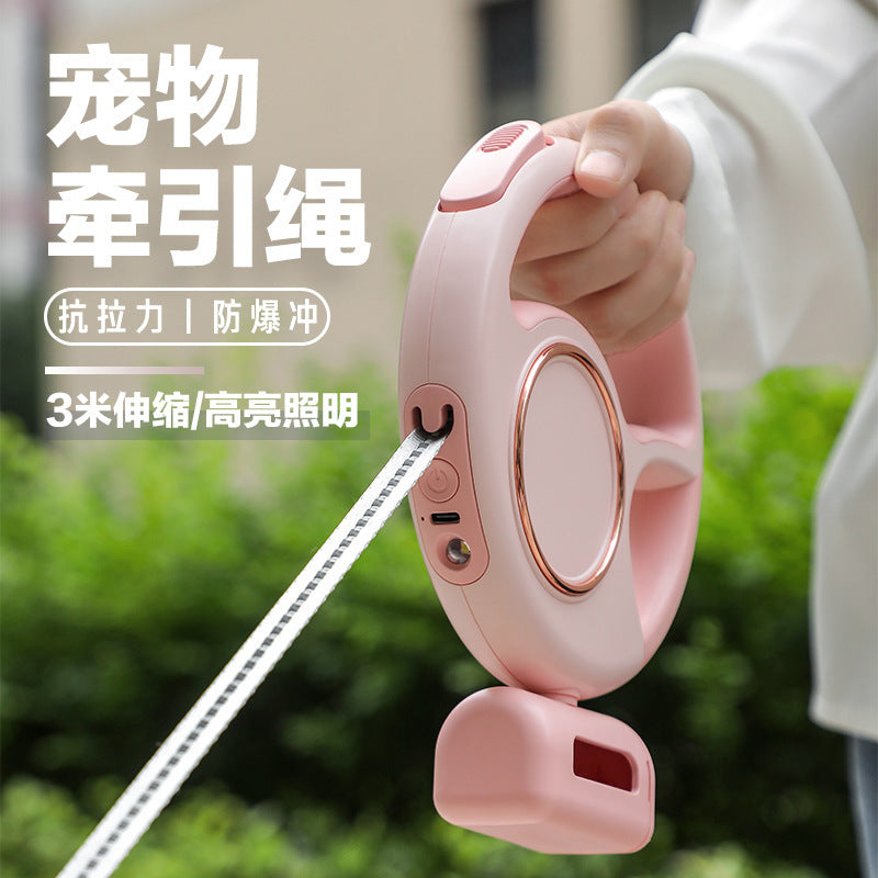 Pet Leash Retractable Adjustable Safety Dog Walking Leash Cross-border Wholesale Reflective Leash for Dogs3m Tractor