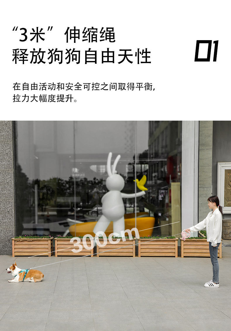 Pet Leash Retractable Adjustable Safety Dog Walking Leash Cross-border Wholesale Reflective Leash for Dogs3m Tractor